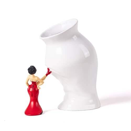 Vase Circus - Lucy céramique blanc / H 28,5 cm - Seletti - Blanc / Multicolore - Porcelaine, Résine
