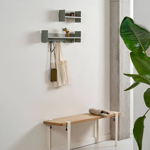 Accessoire / Crochets muraux pour étagère Pli L 45 cm - TIPTOE - Gris Eucalyptus - Acier thermolaqué