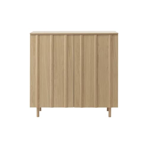 Buffet Rib legno naturale / L 98,5 x H 96,5 cm - Normann Copenhagen - Rovere - Impiallacciatura di rovere, Rovere massello
