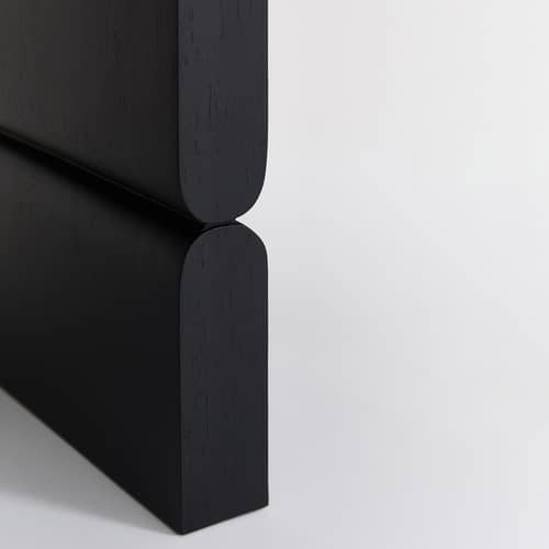 Noon Coffee table wood black / 118 x 58 cm - NOBODINOZ - Black - Solid Rubberwood, Tinted ash veneer