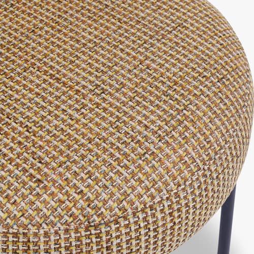 Fauteuil rembourré Ray tissu jaune - NV GALLERY - Jaune - Fer, Mousse haute densité, Tissu Tweed