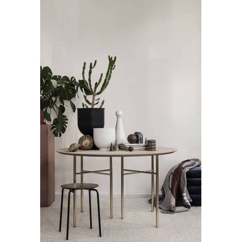 Hourglass Small Flowerpot metal black / Metal - Ø 31 x H 42.5 cm - Ferm Living - H 42 cm / Black - Aged metal
