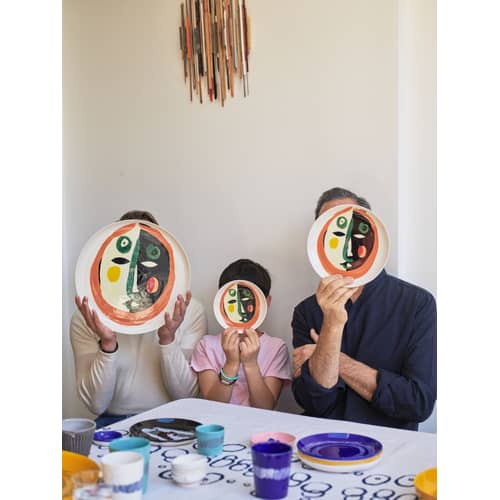 Glasteller Feast keramik bunt XS / Ø 16 cm - Serax - Gesicht 1 / Mehrfarbig - emaillierter Sandstein