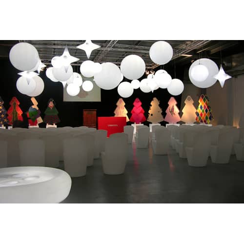 Lampada a sospensione da esterno Globo materiale plastico bianco / Ø 30 cm - Slide - Bianco - Ø 30 cm - Polietilene riciclabile