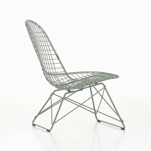 Lounge-Sessel Wire Chair LKR metall grün / Charles & Ray Eames, 1951 - Vitra - Moosgrün - Epoxidbeschichteter Stahl