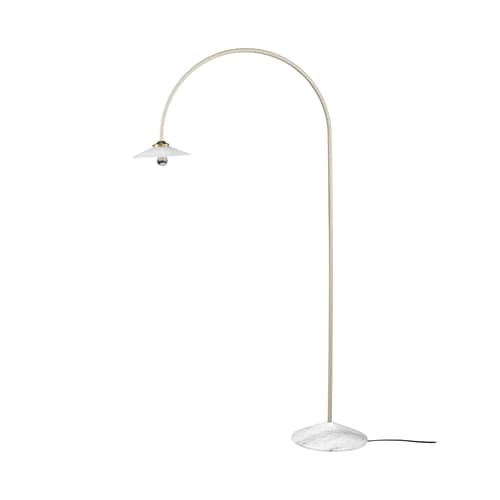 Lampada a stelo Marble n°2 metallo bianco / H 172 x L 103 cm - valerie objects - Avorio - Acciaio, Marmo, Vetro