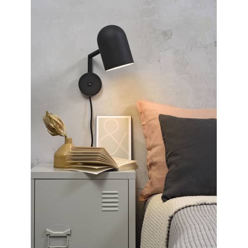 Applique avec prise Marseille / Liseuse orientable - It\'s about Romi - Noir - Fer