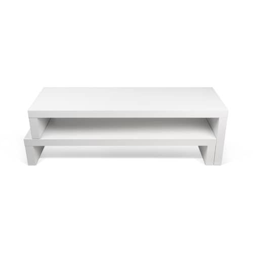 Mobile TV Philae legno bianco girevole & estensibile / L da 125 a 235 cm - POP UP HOME - bianco - Agglomerato, Pannello di fibra ad alta densità
