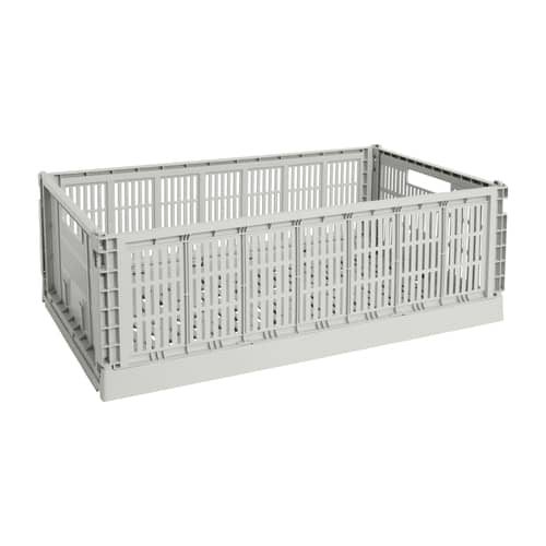 Panier Colour Crate plastique gris X-Large / 42 x 68 cm - Hay - Gris - Polypropylène recyclé