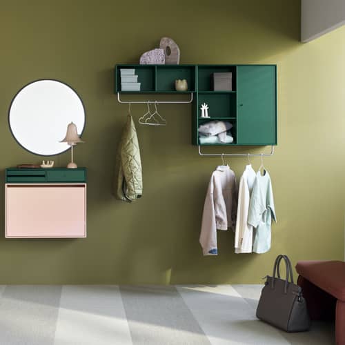 Étagère Coat bois orange / Penderie - L 69,6 x H 24 x Prof. 30 cm - MONTANA - Hokkaido 162 - Acier, MDF laqué