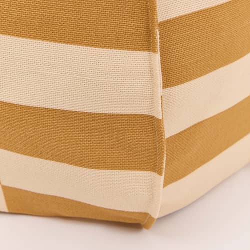 Pouf bambini Vibes Round tessuto giallo / Ø 70 cm - NOBODINOZ - Senape e sabbia / Piastrelle - Cotone biologico, Polistirolo espanso