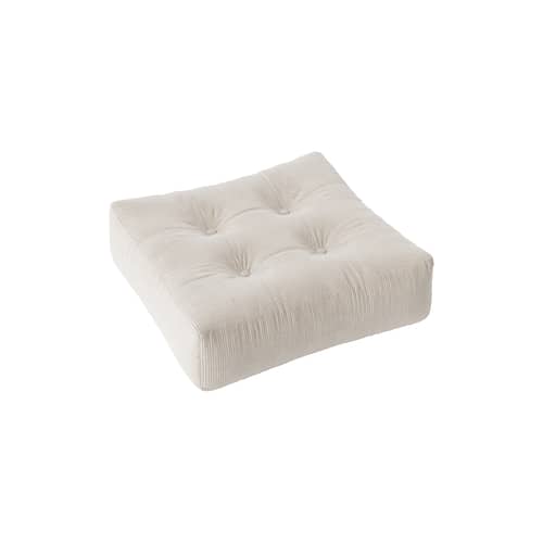 Pouf More / 70 x 70 cm - Fabriqué à la main en Europe - KARUP DESIGN - Ivoire 510 (velours côtelé) - Coton, Fibres mélangées, Polyester