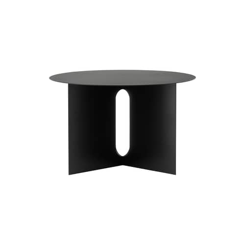 Tavolino Androgyne metallo nero / Ø 63 x H 38 cm - Audo Copenhagen - Tavolo / Nero - Acciaio epossidico