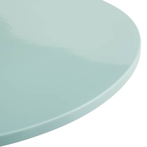 Tavolo rotondo Ceramic Outdoor ceramica verde / Ø 70 cm - Porcellana - Hay - Verde menta / Gambe crema - Acciaio, Cemento effetto terrazzo, Porcellana smaltata