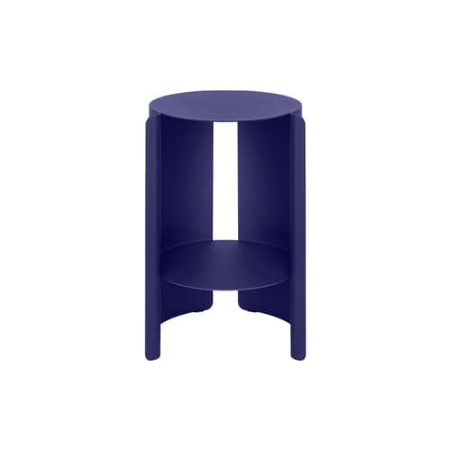 Table d\'appoint Wa métal bleu / Ø 32 x H 50 cm - NOO.MA - Bleu myrtille - Acier thermolaqué