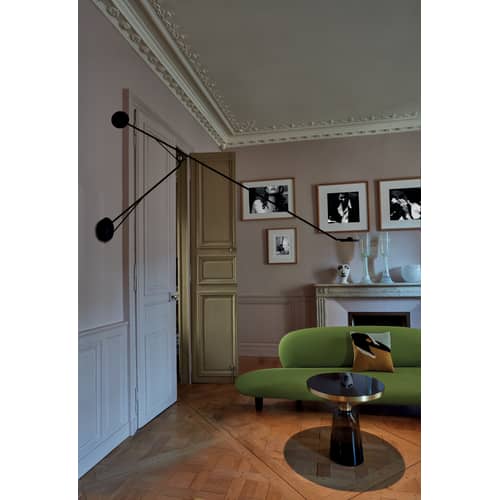 Lampada da parete Aaro LED metallo nero / L 155 cm - Braccio mobile - DCW éditions - Nero - Acciaio, Alluminio anodizzato