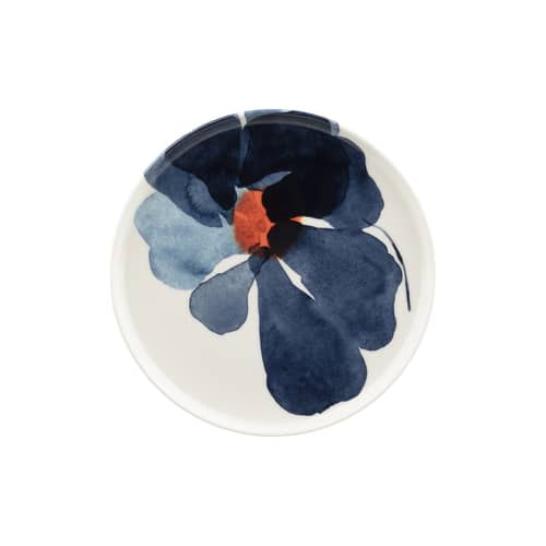 Assiette à dessert Valssi céramique bleu / Ø 20 cm - Marimekko - Valssi / Bleu & orange - Grès