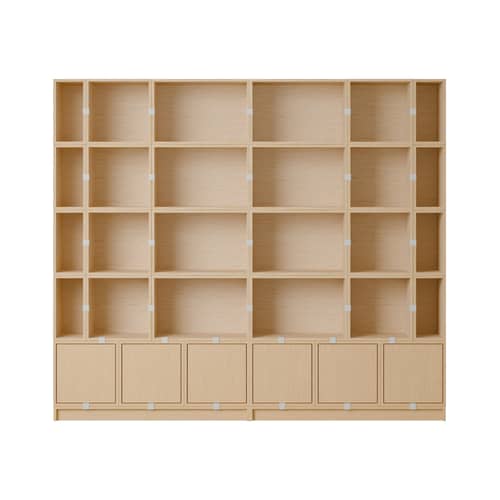 Bücherregal Stacked holz natur / Konfiguration 1 - B 262 x H 228 cm - Muuto - Eiche - lackierter Stahl, MDF Eichenfurnier
