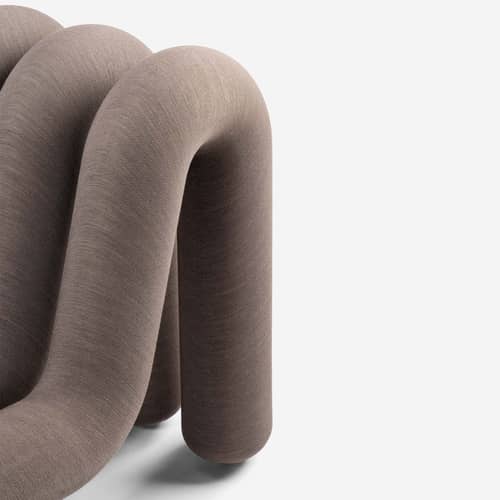 Poltrona imbottita Extra Bold Sofa tessuto marrone / Divano modulare - L 72 cm (4 tubi) - Moustache - Marrone écru - Acciaio, Lana, Schiuma ad alta resilienza