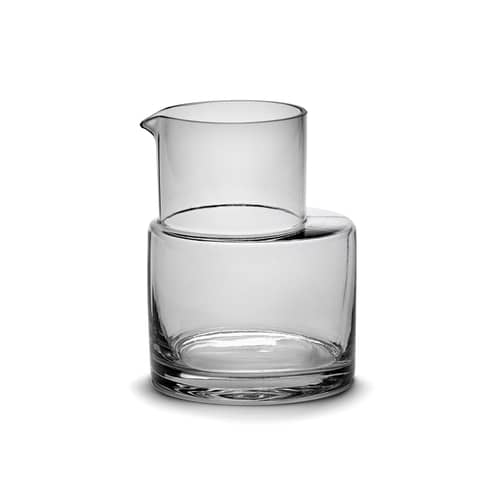 Karaffe Inner Circle glas grau / 75 cl - Glas - valerie objects - 75 cl / Rauchgrau - Glas