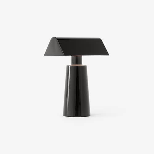 Lampe sans fil rechargeable Caret MF1 métal noir /  H 22 cm - &tradition - Anthracite - Acier laqué