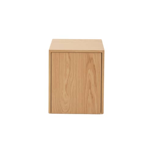 Mass End table natural wood / Drawer - 40 x 40 x H 47 cm - NEW WORKS - Oak - Oak veneer