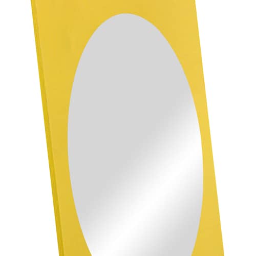 Miroir mural Aku / L 70 x H 90 cm - NOO.MA - Jaune moelleux -  Verre miroir, Contreplaqué de bouleau
