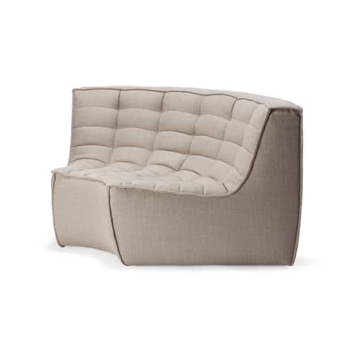 Canapé d\'angle N701 / Module d\'angle arrondi 90° - L 120 cm - Ethnicraft - Beige (tissu standard) - Bois, Mousse PU haute densité, Tissu