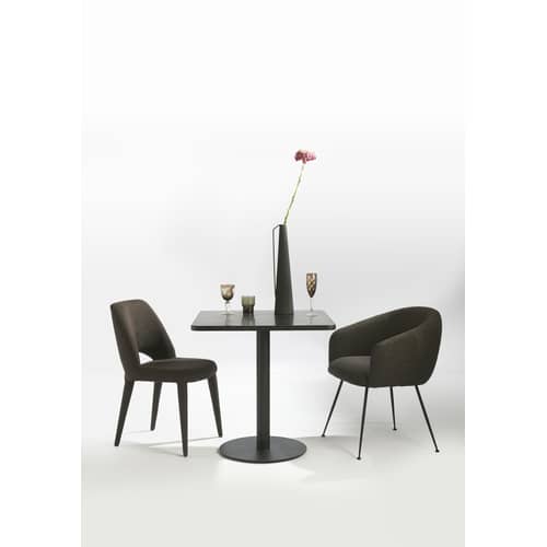 Holy Padded chair textile grey / Fabric - Pols Potten - Dark grey - Foam, Metal, Polyester fabric