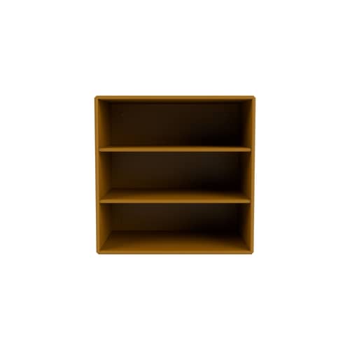 Portaoggetti da parete Montana Mini 1004 legno marrone / 3 ripiani - 35 x 35 x P 25 cm - MONTANA - Ambra 142 - MDF laccato