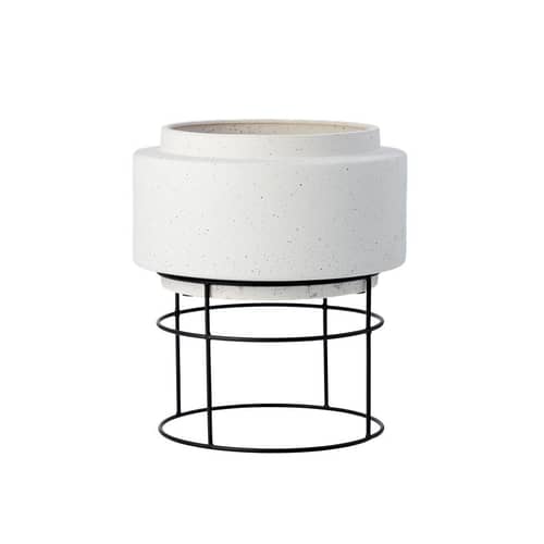 Pot de fleurs Botanique céramique gris / Ø 34,8 x H 40,5 cm - Bolia - Ø 34 cm / Gris & noir - Acier, Céramique