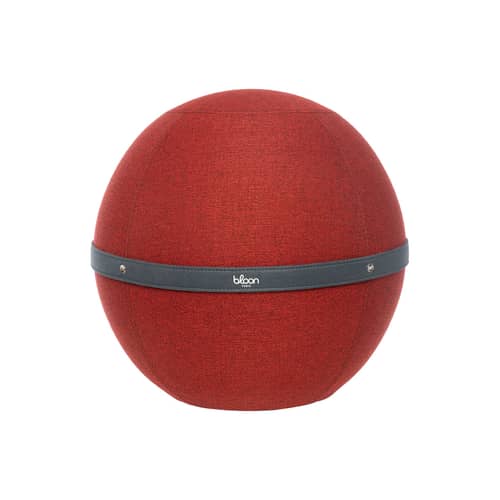 Pouf Original Regular rouge / Ergonomique - Ø 55 cm / Tissu chiné - BLOON PARIS - Rouge Carmin - PVC, Tissu polyester chiné