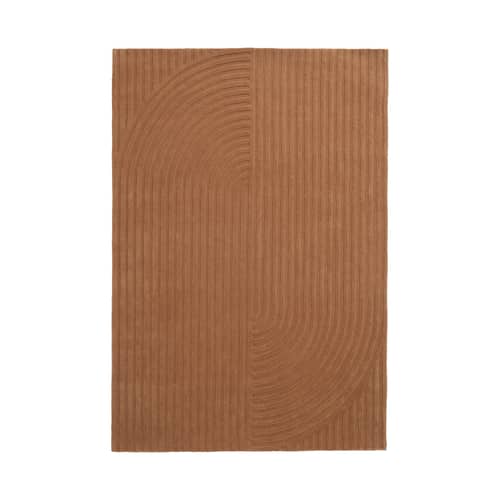 Relevo Quattro Rug textile orange / 170 x 240 cm - Muuto - Burnt Orange - New-zealand wool