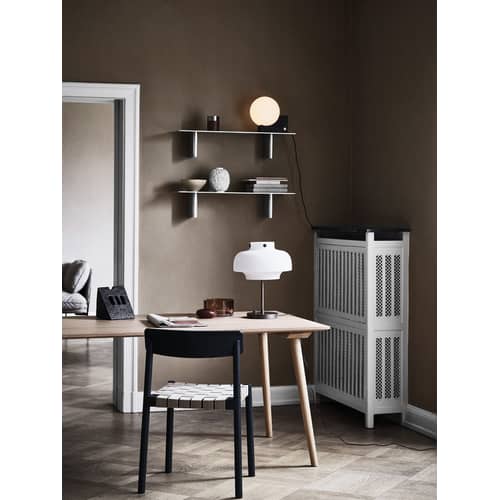 Sedia impilabile Betty TK1 tessuto legno nero / Cinghia in Lino - &tradition - Nero - Compensato, Legno massello, Lino