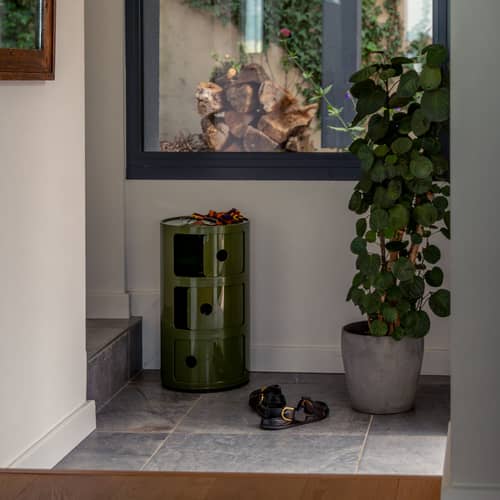 Storage Componibili Kartell 3 drawers / H 58 cm - Green - Plastic