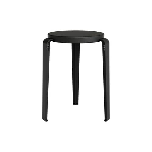 Tabouret empilable Lou Chroma bois noir / Bois éco-certifié - TIPTOE - Noir graphite - Acier, Bois éco-certifié