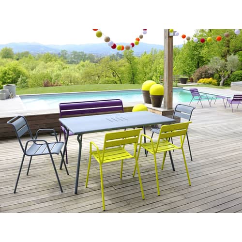 Tavolo Monceau / 146 x 80 cm - 6 persone - Fermob - Rosmarino - Acciaio verniciato