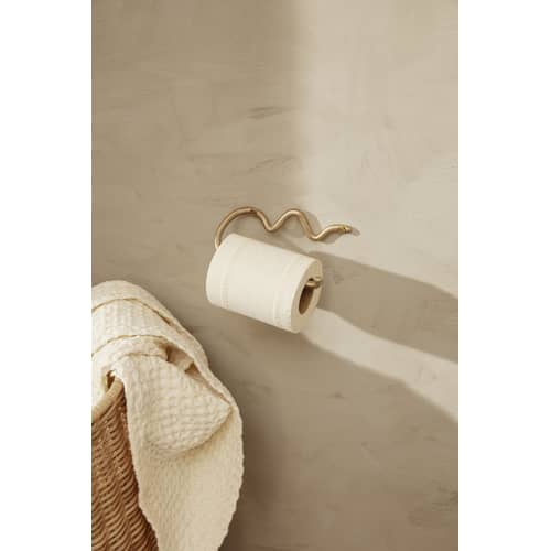 Ferm Living Curvature Toilet paper dispenser - matt brass | Made