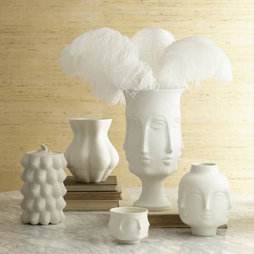Vase Dora Maar céramique blanc / Ø 15 x H 21 cm - Jonathan Adler - H 21 cm / Blanc mat - Porcelaine