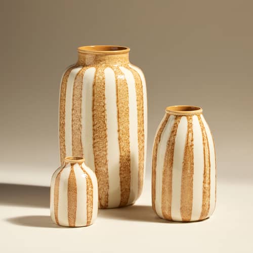 Vase Riviera Large céramique jaune / H 36 cm - Maison Sarah Lavoine - Ambre - Céramique émaillée