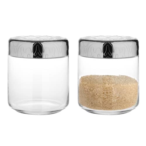 Bocal hermétique Dressed verre métal transparent / H 12 cm - 75 cl - Alessi - 75 cl / Transparent & acier - Acier inoxydable, Verre