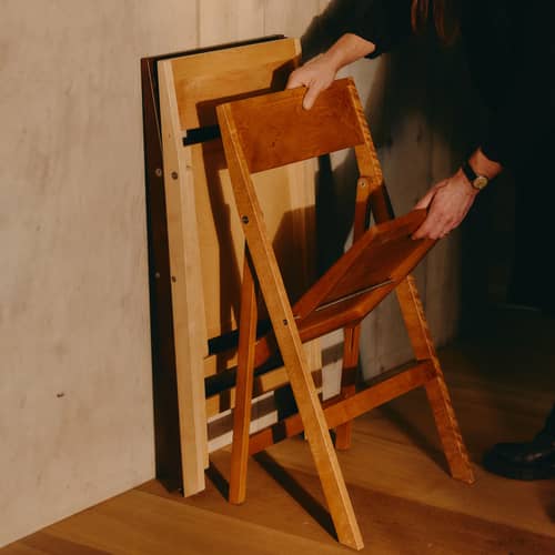 Flat Chair Folding chair natural wood - Frama  - Warm brown - Solid birch