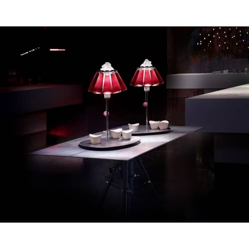 Lampada da tavolo Campari Bar metallo vetro rosso nero / H 50 cm - Ingo Maurer - Rosso, nero, acciaio - Metallo, Plastica, Porcellana, Vetro