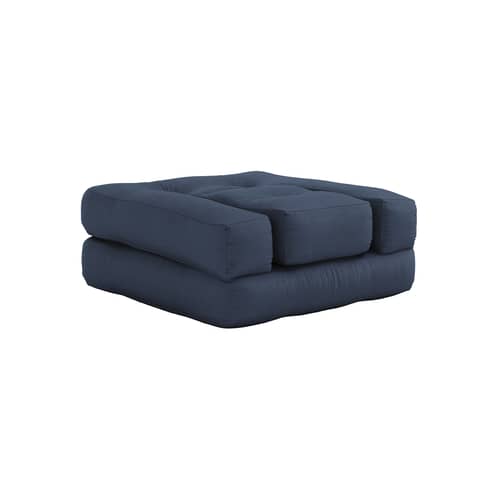 Fauteuil convertible enfant Mini Cube / Lit d\'appoint - KARUP DESIGN - Bleu marine 737 - Coton, Fibres mélangées, Mousse