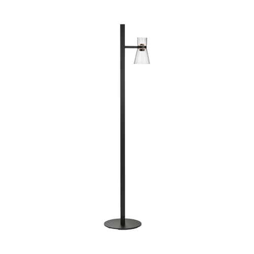 Lampadaire Nocturne 1 - Cone verre / LED - Orientable - Flos - Noir - Aluminium, Verre borosilicate soufflé