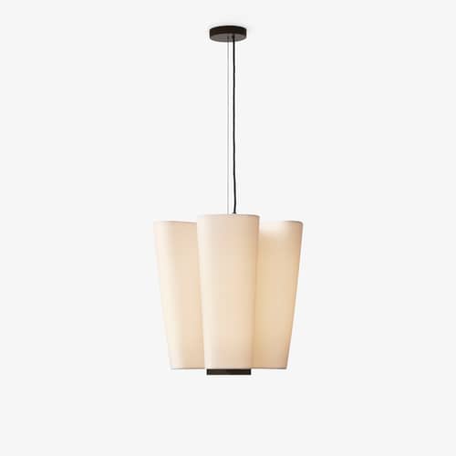 Pendelleuchte Bella SC114 textil weiß / H 50 cm - &tradition - H 50 cm - Aluminium, Leinen