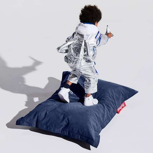 Sitzkissen für Kinder Junior Canvas textil blau / Recycelt - 130 x 100 cm - Fatboy - Royalblau -  Micro-billes EPS, Recyceltes Polyester