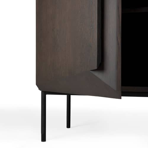 Armadio Stairs legno marrone / L 100 x H 150 cm - Ethnicraft - Quercia bruna - Massello di quercia colorato, Metallo