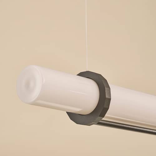 Suspension In Fine LED verre / L 105 cm - DCW éditions - Gris foncé - Aluminium, Verre