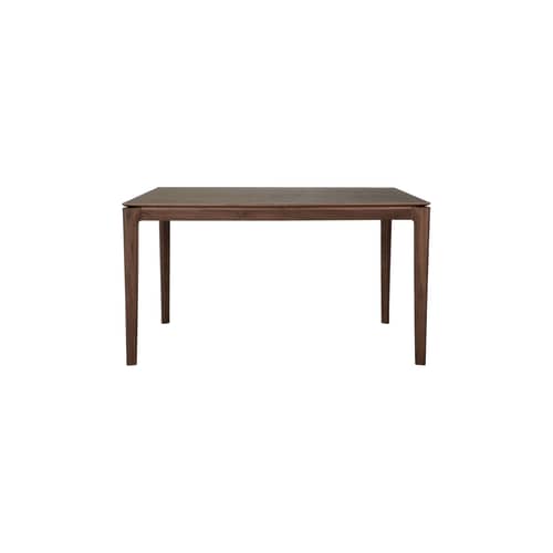 Table rectangulaire Bok bois marron / 140 x 80 cm - 6 personnes - Ethnicraft - Teck brun - Teck massif teinté brun